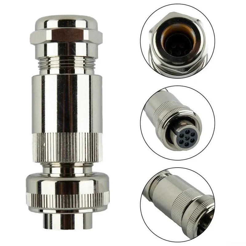 Top Shelf Heavy Duty 7 Pin Metal Hydraulic Proportional Valve Connector IP67 Rated DIN EN175201-804 Standard Waterproof Plug Socket Rugged Broad Multi Brand Compatibility