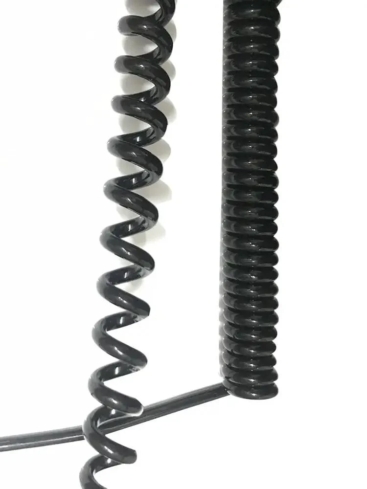 Hella Flexible Coiled Extension Cord With Spiral Spring Design For Rapid Retracting And Zero Tangle Stress Fast Six Core Data Charging Cable That Stretches Up To Three Meters Heavy Duty Wire For Everyday Gaming And Travel