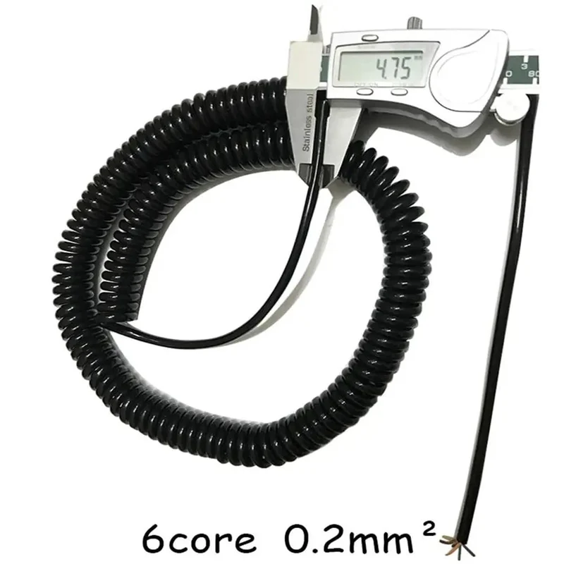 Hella Flexible Coiled Extension Cord With Spiral Spring Design For Rapid Retracting And Zero Tangle Stress Fast Six Core Data Charging Cable That Stretches Up To Three Meters Heavy Duty Wire For Everyday Gaming And Travel