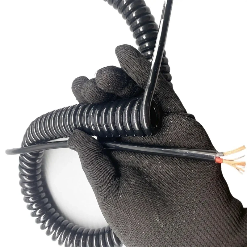 No Worries Two Core Coiled Power Cord With Quick Zip Spiral Extension Cable 15mm Square Wiring For Tight Spaces And Smooth Rewind Rugged Construction Stops Tangled Clutter For Everyday Tools And Snappy Reliable Connections