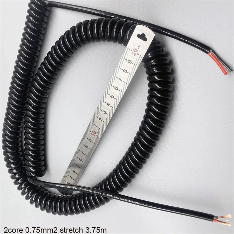 No Worries Two Core Coiled Power Cord With Quick Zip Spiral Extension Cable 15mm Square Wiring For Tight Spaces And Smooth Rewind Rugged Construction Stops Tangled Clutter For Everyday Tools And Snappy Reliable Connections