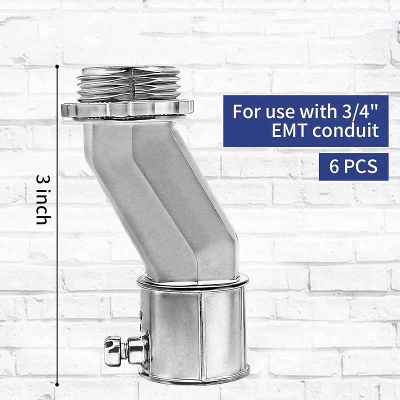 6 Piece Offset Conduit Connectors Zinc Alloy Electrical Tube Fittings With Hella Secure Grip That Drops Into Place For Tight Spots And Provides Knockout Level Durability For Heavy Duty Home Run Wiring Projects You Can Trust