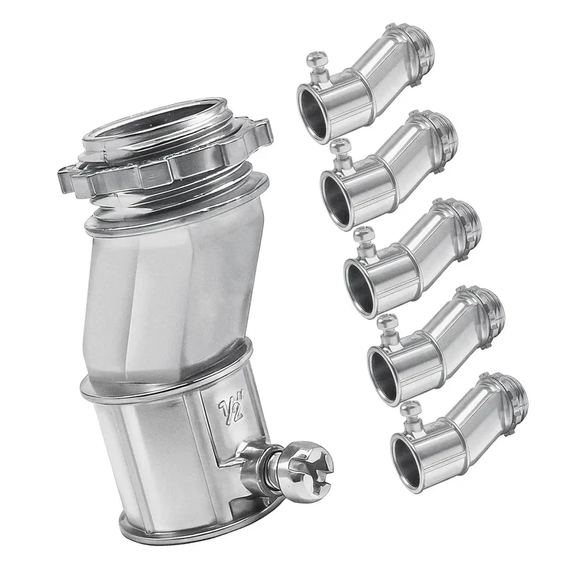 6 Piece Offset Conduit Connectors Zinc Alloy Electrical Tube Fittings With Hella Secure Grip That Drops Into Place For Tight Spots And Provides Knockout Level Durability For Heavy Duty Home Run Wiring Projects You Can Trust