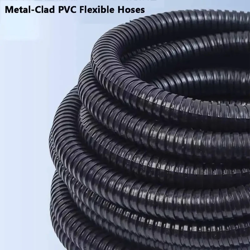 Heavy Duty Flexible PVC Coated Steel Conduit For Cable Protection Rugged Corrugated Electrical Tubing And Wire Loom With Rock Solid Grip For Home Auto Or Garage Installations 12Mm X 5M