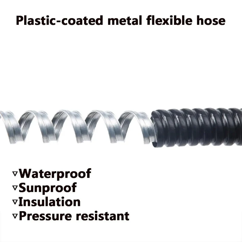 Heavy Duty Flexible PVC Coated Steel Conduit For Cable Protection Rugged Corrugated Electrical Tubing And Wire Loom With Rock Solid Grip For Home Auto Or Garage Installations 12Mm X 5M