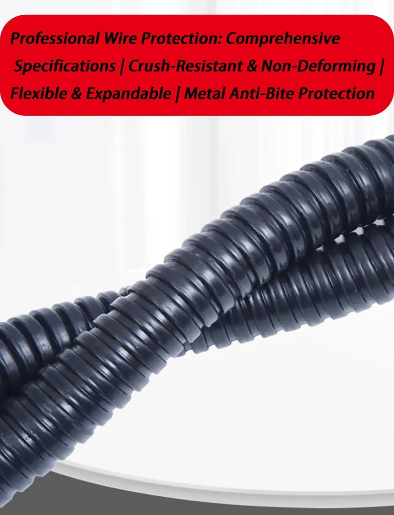 Heavy Duty Flexible Metal Conduit With Black PVC Coating Corrugated Wire Protection Tube For Railway And Industrial Electrical Projects Tough As Nails Cable Management Roll That Lasts Forever