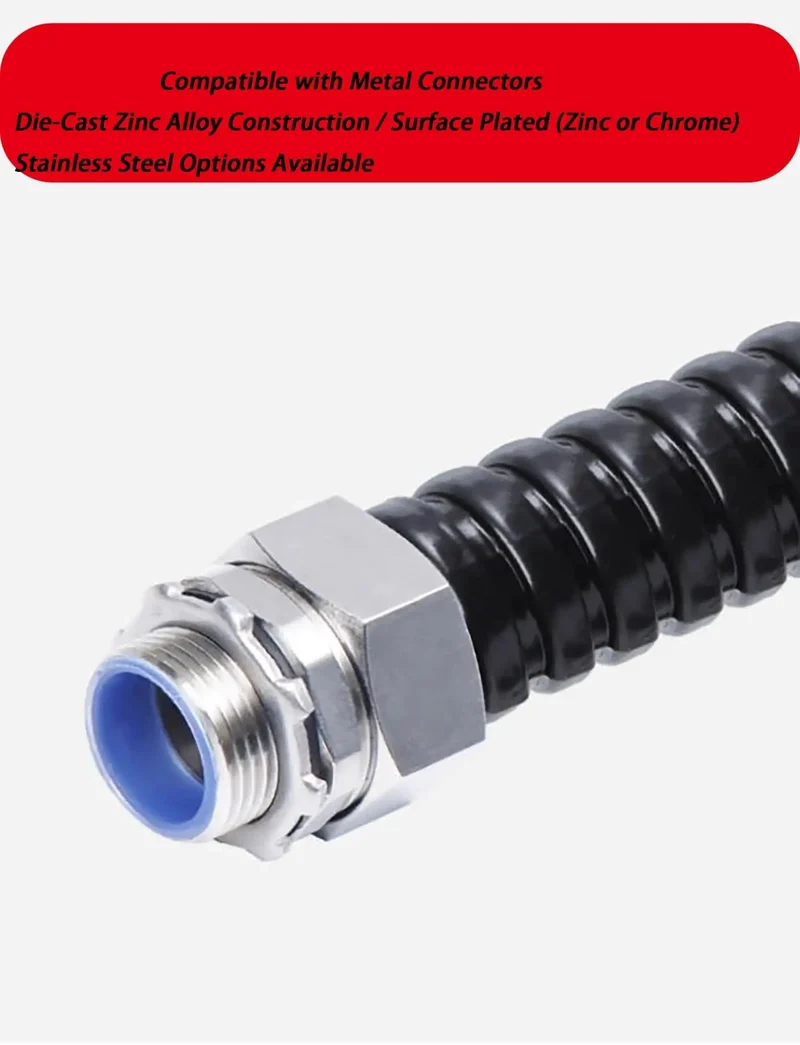 Heavy Duty Flexible Metal Conduit With Black PVC Coating Corrugated Wire Protection Tube For Railway And Industrial Electrical Projects Tough As Nails Cable Management Roll That Lasts Forever