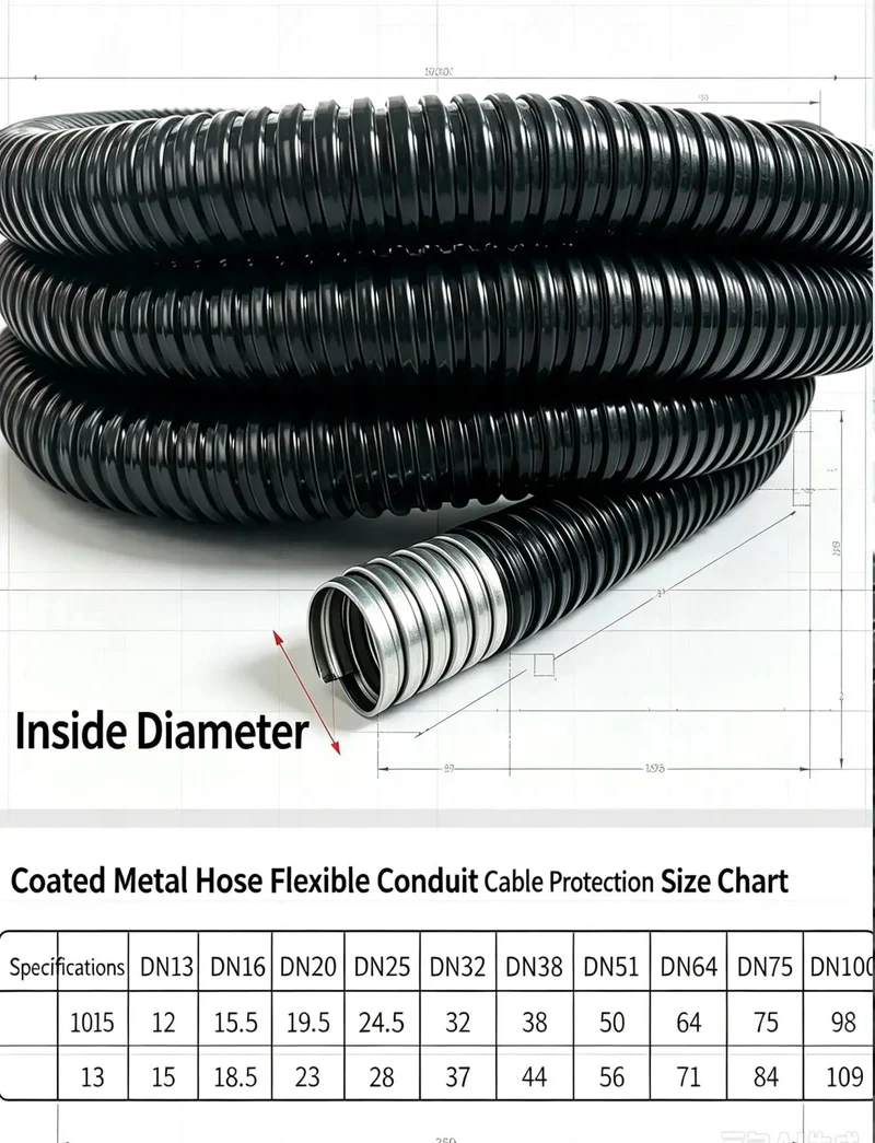 Wicked Tough PVC Coated Liquid Tight Flexible Metal Conduit with Galvanized Steel Core for Heavy Duty Wire Protection and Waterproof Cable Management Indoors or Outdoors Built Like a Tank Against Crushes and Impacts for Serious Jobs