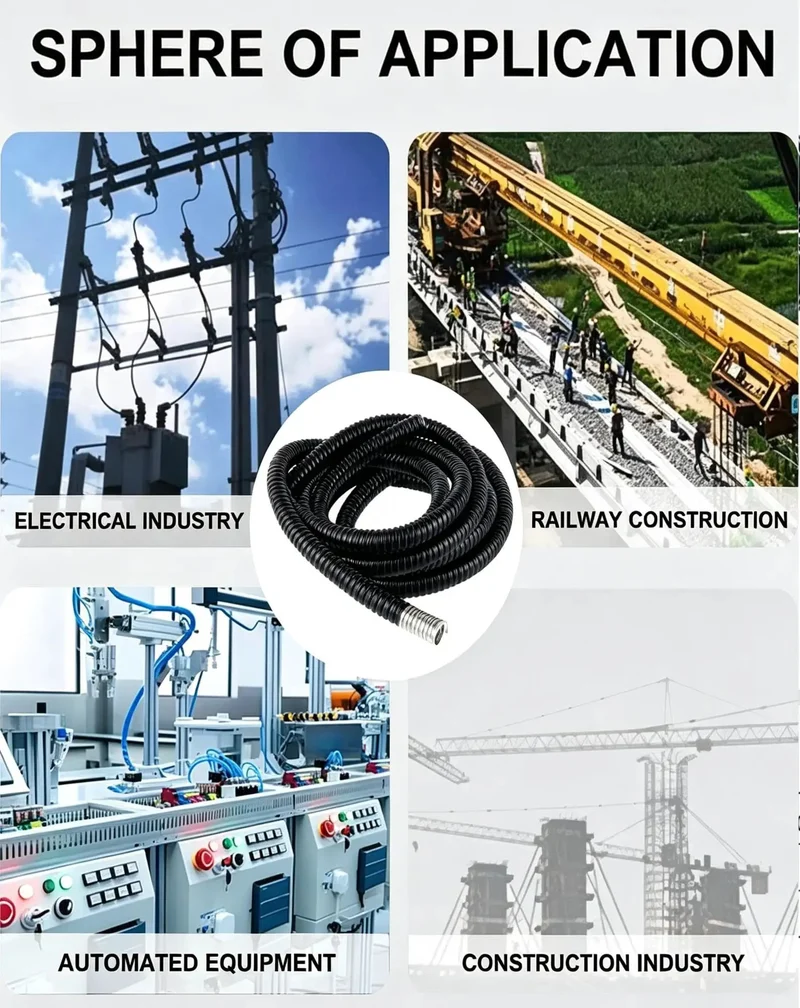 Wicked Tough PVC Coated Liquid Tight Flexible Metal Conduit with Galvanized Steel Core for Heavy Duty Wire Protection and Waterproof Cable Management Indoors or Outdoors Built Like a Tank Against Crushes and Impacts for Serious Jobs