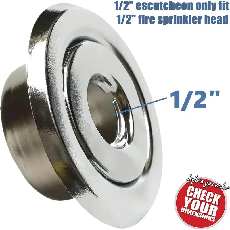 Built Tough Fire Sprinkler Trim Ring Escutcheon Plate In Glossy Chrome Finish Fits Half Inch Standard Pipes The 12 Pack Gives A Dead Set Secure Fit And Neat Appearance For Low Stress Recessed Ceiling Upgrades