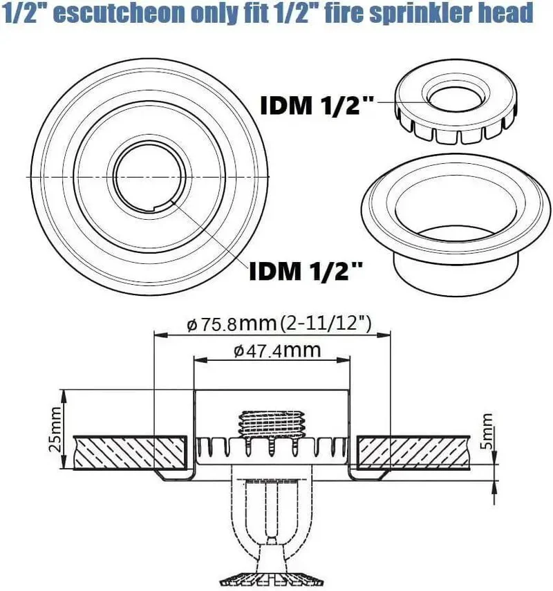 Built Tough Fire Sprinkler Trim Ring Escutcheon Plate In Glossy Chrome Finish Fits Half Inch Standard Pipes The 12 Pack Gives A Dead Set Secure Fit And Neat Appearance For Low Stress Recessed Ceiling Upgrades