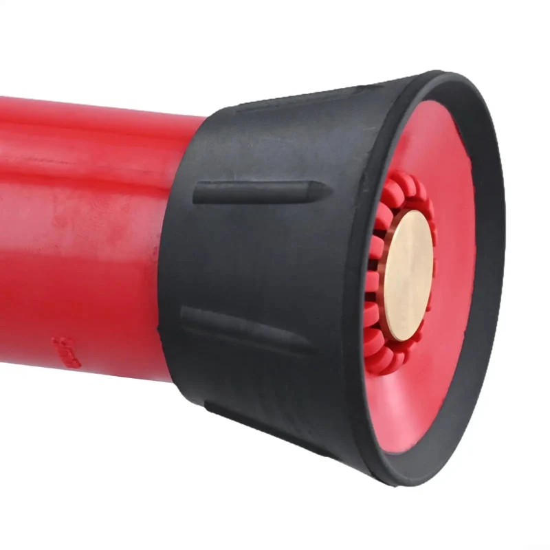 Badass Heavy Duty 1 Inch Fire Hose Nozzle Slick Red Thermoplastic Design Powers Up High Pressure Spray Jet Or Smooth Fog Pattern For Pro Firefighting And Backyard Irrigation Chores