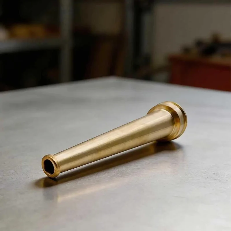 Heavy Duty Solid Brass Fire Hose Nozzle One Point Five Inch NPT Fitting For Hardcore Industrial Firefighting And Straight Shot Water Flow Control Built Tough As Nails For Real World Pressure Tests