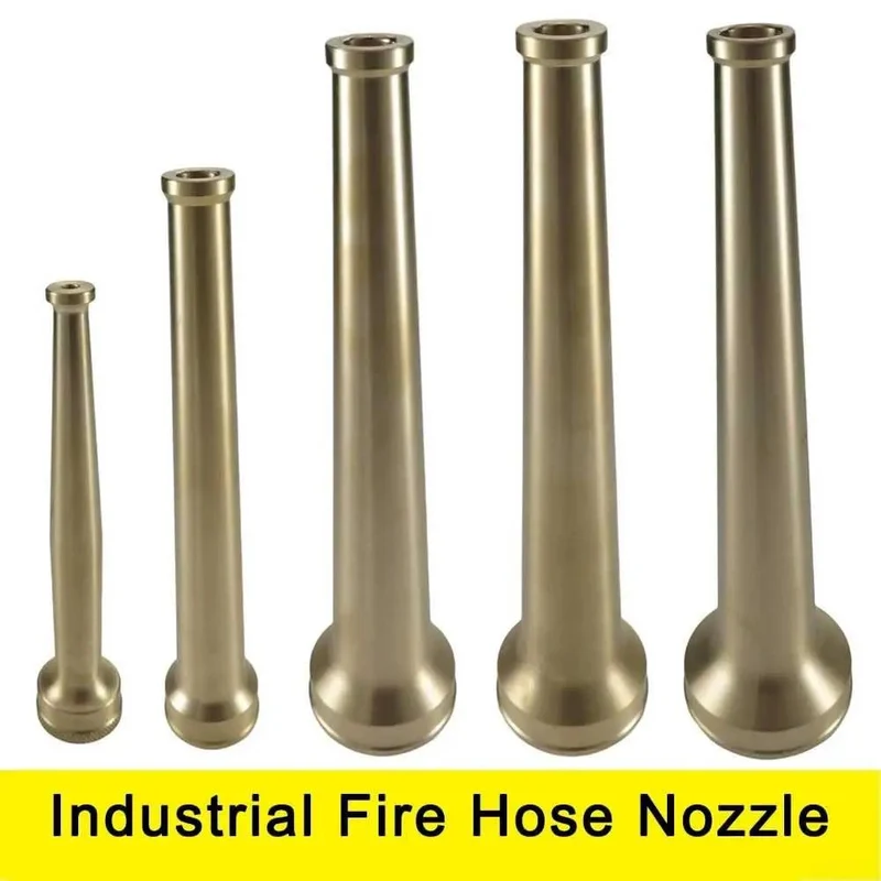 Heavy Duty Solid Brass Fire Hose Nozzle One Point Five Inch NPT Fitting For Hardcore Industrial Firefighting And Straight Shot Water Flow Control Built Tough As Nails For Real World Pressure Tests
