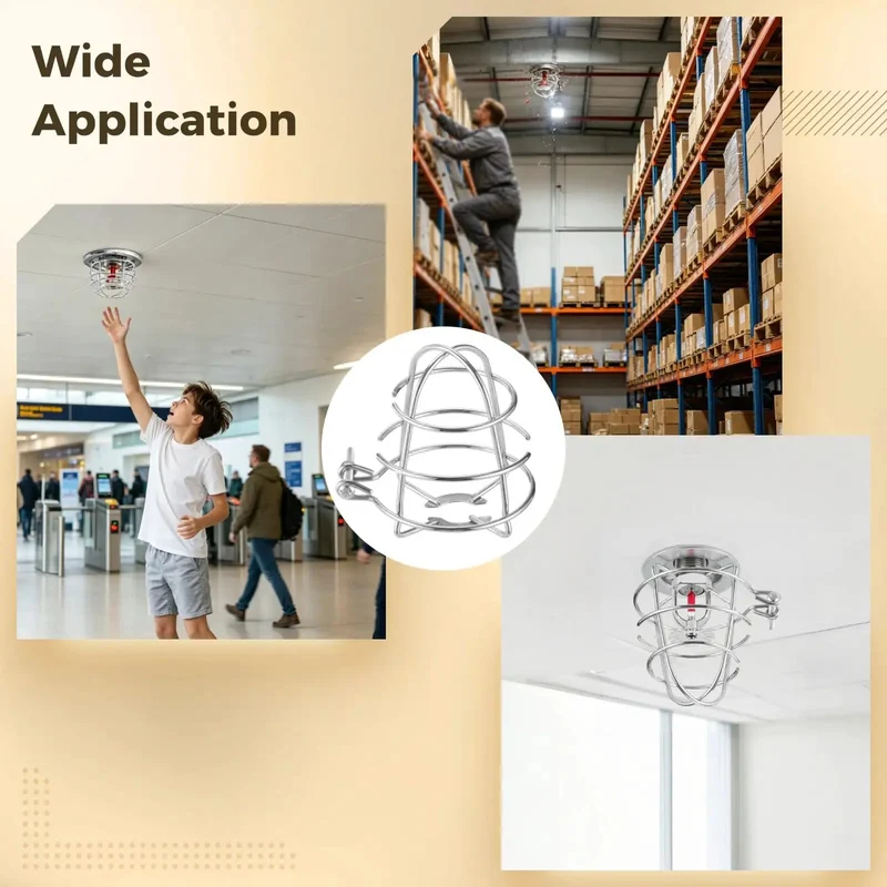 10 Pack Stainless Steel Fire Sprinkler Guard Cages For 1/2 Inch Heads With Rugged Wire Mesh Design For Ceiling Mount Impact Protection Against Ladders And Tools To Keep Your System Bulletproof And Stress Free