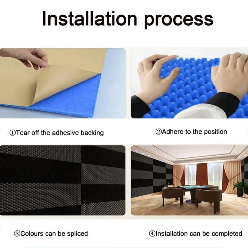 Heavy Duty Self Adhesive Acoustic Panels For Walls Waterproof Soundproof Foam Roll High Density Studio Recording Noise Blocking Pads Beefy Top Shelf Waterproof Padding No Fuss Install Blue Solid Coverage