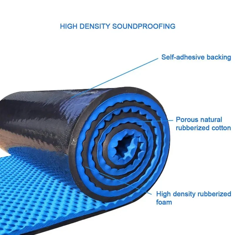 Blue Egg Crate Acoustic Foam Roll That Slays Noise, 3.2 Inch X 32.8 Feet, 2 Inch Thick Sound Proof Panels With Adhesive, Flame Retardant Sponge To Dampen Echoes, Block Racket, Home Studio Walls