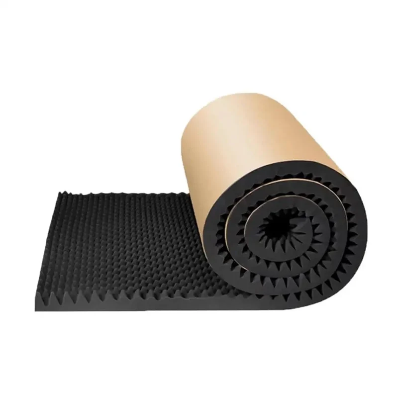 Self Stick Egg Crate Acoustic Panels No Fuss Heavy Duty Fire Resistant Sound Dampening Wall Foam Rolls High Density Echo Killer Noise Cancelling Padding For Home Studio Spaces