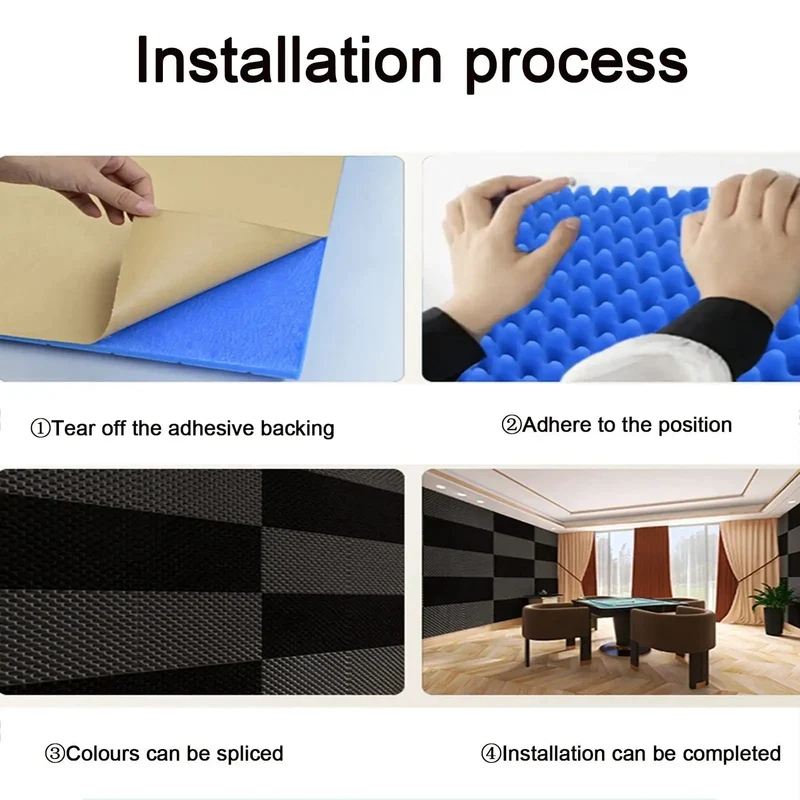 Heavy Duty Sound Proof Padding With Slick Water Resistant Acoustic Foam For Room Noise Cancelling And Super Quick Rebound Egg Crate Wall Panels Easy Peel Stick Game Changer