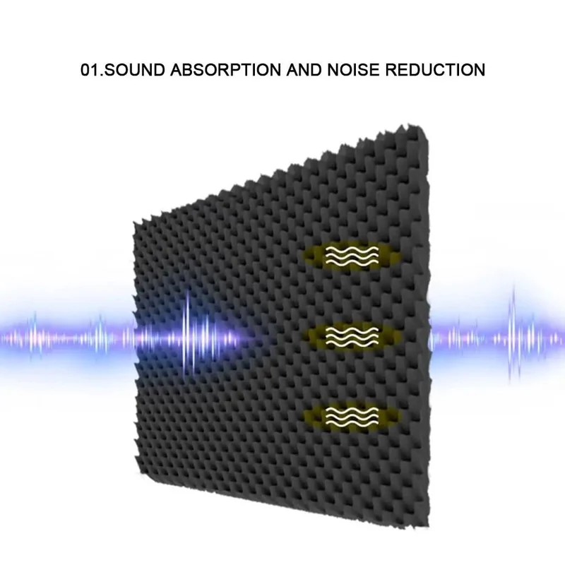 Top Shelf Pro Grade Self Adhesive Egg Crate Acoustic Panels To Knock Out Room Echo High Density Sound Absorbing Fireproof Wall Foam Roll Black Coverage Quick Install Home Setup
