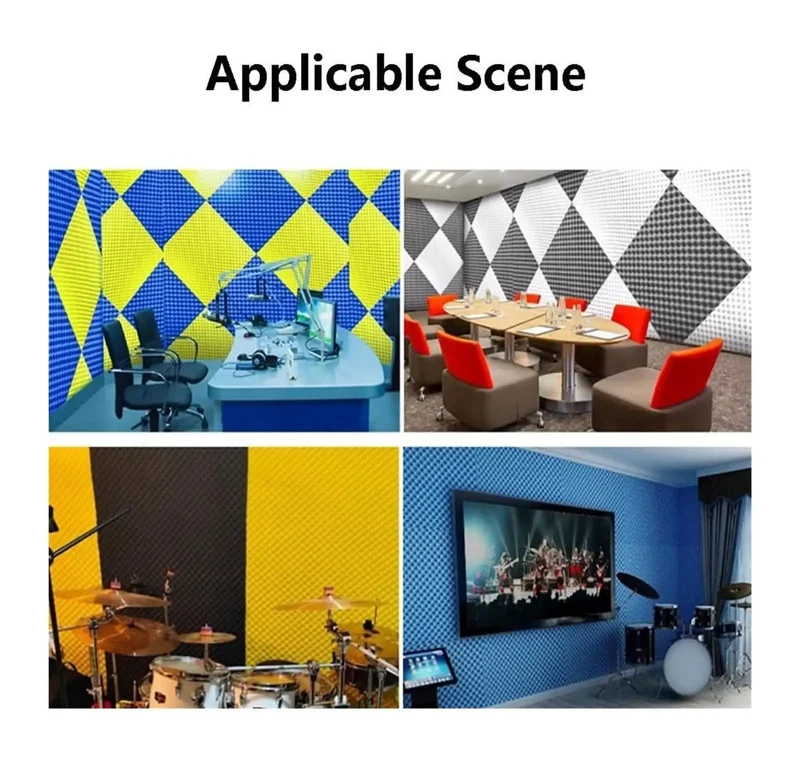 Heavy Duty Self Adhesive Acoustic Foam Panels With Classic Egg Crate Texture For Instant Noise Reduction Sleek Blue Sound Dampening Wall Tiles For Cool Home Studios And No Sweat Install