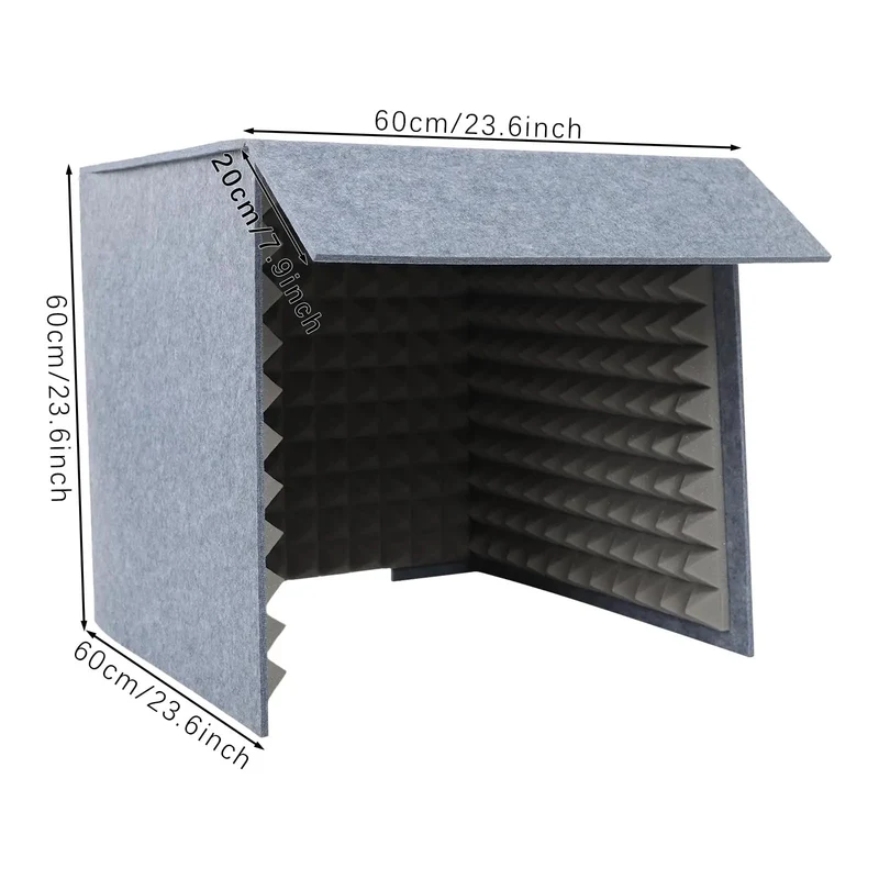 Rock Solid Desktop Soundproof Vocal Recording Booth Cube Featuring Heavy Duty Acoustic Foam Panels For Podcast Mic Isolation And Zero Noise Interference Hassle Free Home Studio Gear For Slick Vocal Takes And Streamer Ready Audio Vibes