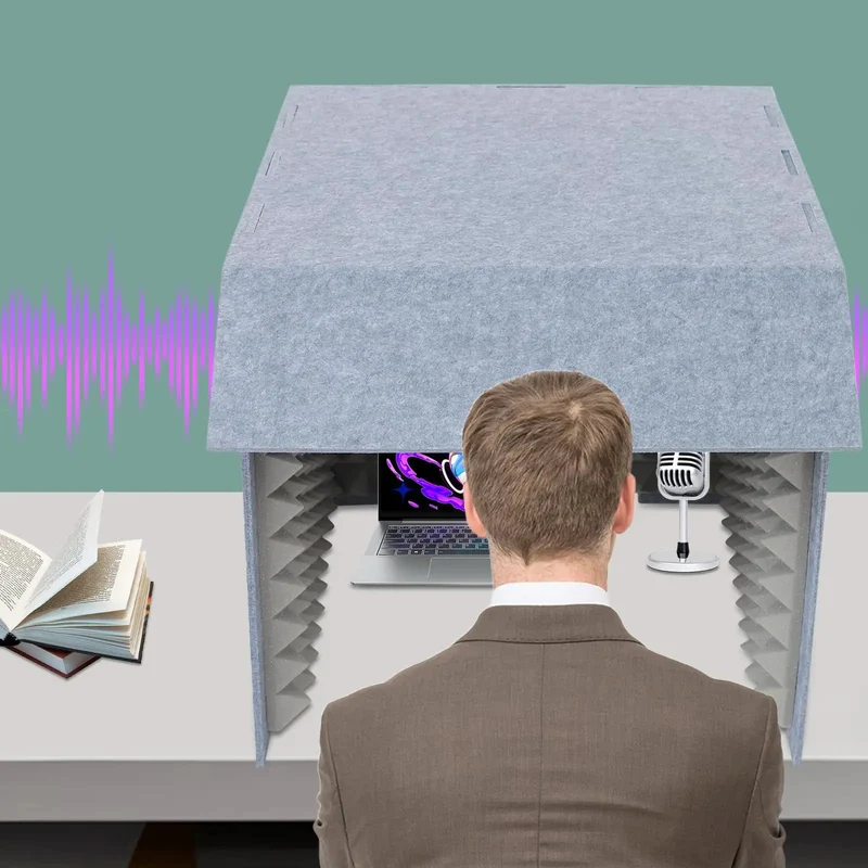 Rock Solid Desktop Soundproof Vocal Recording Booth Cube Featuring Heavy Duty Acoustic Foam Panels For Podcast Mic Isolation And Zero Noise Interference Hassle Free Home Studio Gear For Slick Vocal Takes And Streamer Ready Audio Vibes