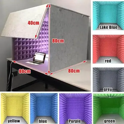 Slick Plug And Play Portable Folding Vocal Sound Booth Crafted With Heavy Duty Acoustic Cotton Paneling For Crisp Dead Air Free Audio Quality Perfect For Chill Podcasts Home Studio Grind And Smooth Video Calls