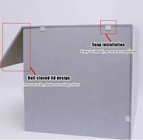 Slick Plug And Play Portable Folding Vocal Sound Booth Crafted With Heavy Duty Acoustic Cotton Paneling For Crisp Dead Air Free Audio Quality Perfect For Chill Podcasts Home Studio Grind And Smooth Video Calls