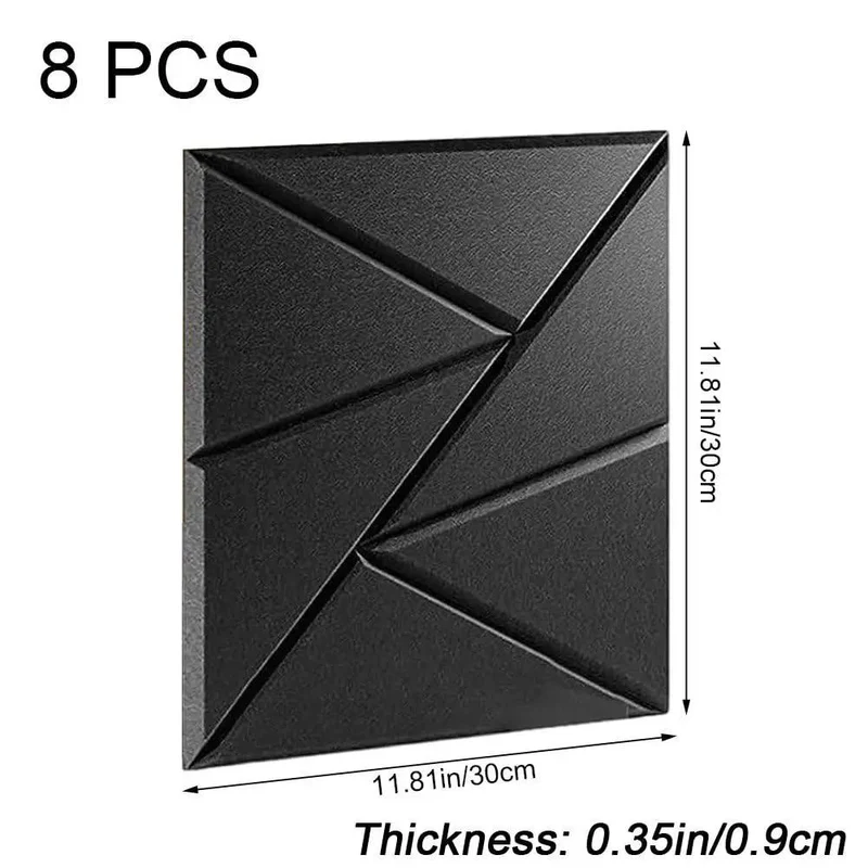 Straight Up Solid Acoustic Wall Panels Set Of 8 High Density Soundproof Foam Tiles With Hassle Free Peel And Stick Install For Cozy Home Office Or Gaming Spot To Banish Every Last Echo