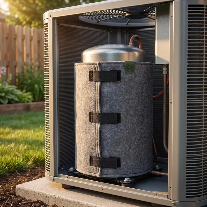 Top Shelf Outdoor AC Compressor Soundproofing Foam Wrap With Heavy Duty Straps And Self Adhesive Insulation Blanket Kicks The Noise And Keeps Your Setup Vibing Cool All Year Round