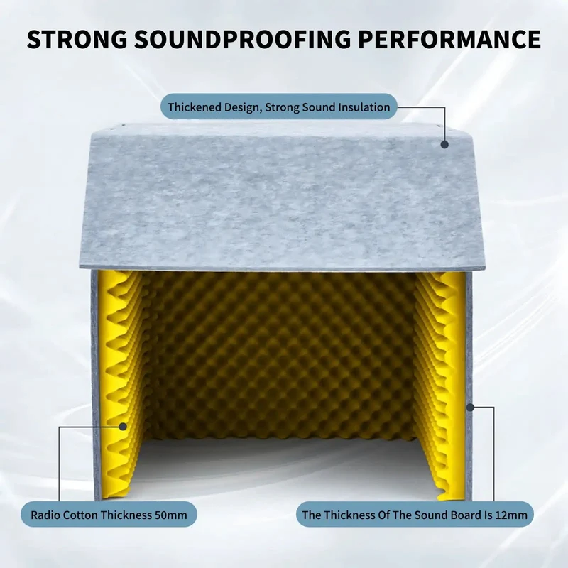 Heavy Duty Foldable Desktop Microphone Booth With 12mm High Density Honeycomb Acoustic Foam Soundproof Vocal Shield For Podcast Recording And Voiceovers That Squash Echo And Nail Your Vocals Every Time