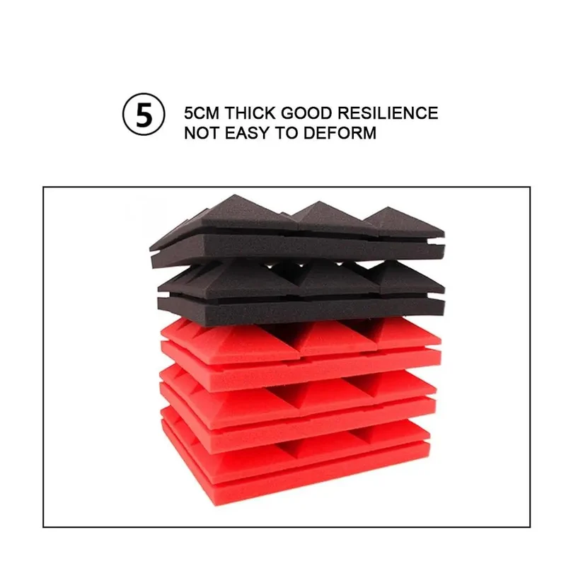 Pro Level Studio Gear Acoustic Foam Panels 12 Pack Sound Dampening Wall Tiles 2 X 12 X 12 Inch Flat Out Echo Killing Pads For Home Jam Bands And Podcast Booths In Cool Red