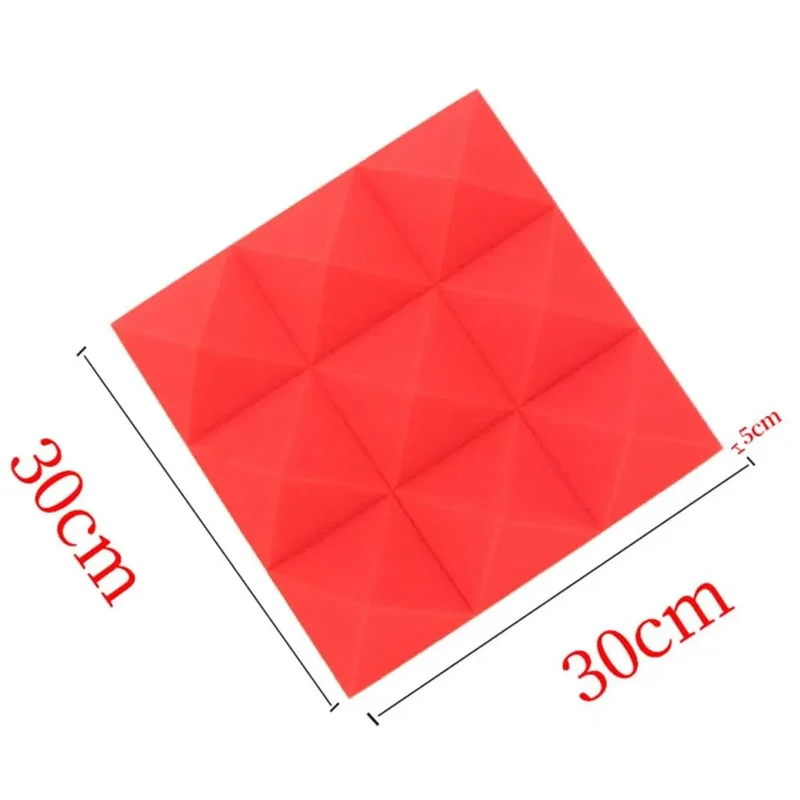 Pro Level Studio Gear Acoustic Foam Panels 12 Pack Sound Dampening Wall Tiles 2 X 12 X 12 Inch Flat Out Echo Killing Pads For Home Jam Bands And Podcast Booths In Cool Red