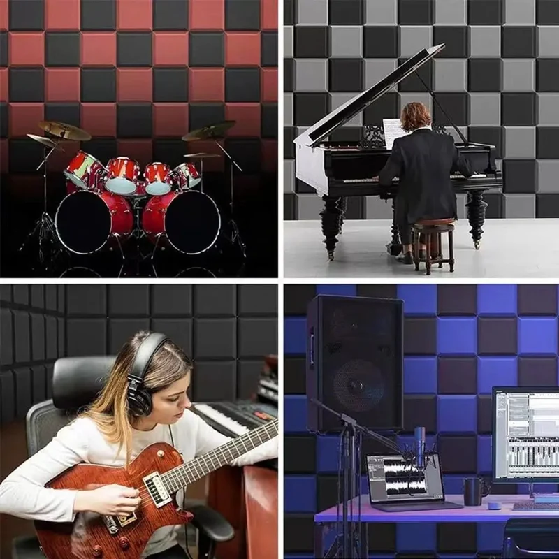 Solid Soundproof Foam Panels For Home Studio Acoustic Wall Tiles With Beveled Wedge Design Flame Retardant Polyurethane Insulation Bricks Crush Echo And Block Room Noise 12 Pack Next Level Audio Gear Boasting Pro Grade Build Smooth Finish For Any Project