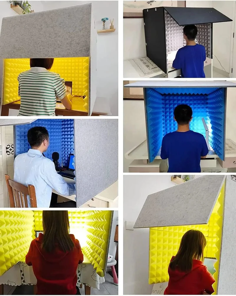 Hella Effective Portable Soundproof Booth With Foldable Acoustic Foam Panels For Desktop Recording Studio Noise Blocking Vocal Shield And Mic Setup