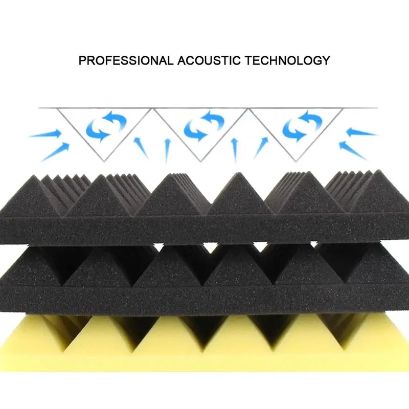 Top Shelf 12 Pack Pyramid Acoustic Foam Wall Panels For Home Studio Soundproofing And Podcast Booths With Heavy Duty High Density Noise Blocking And Flame Safe Construction