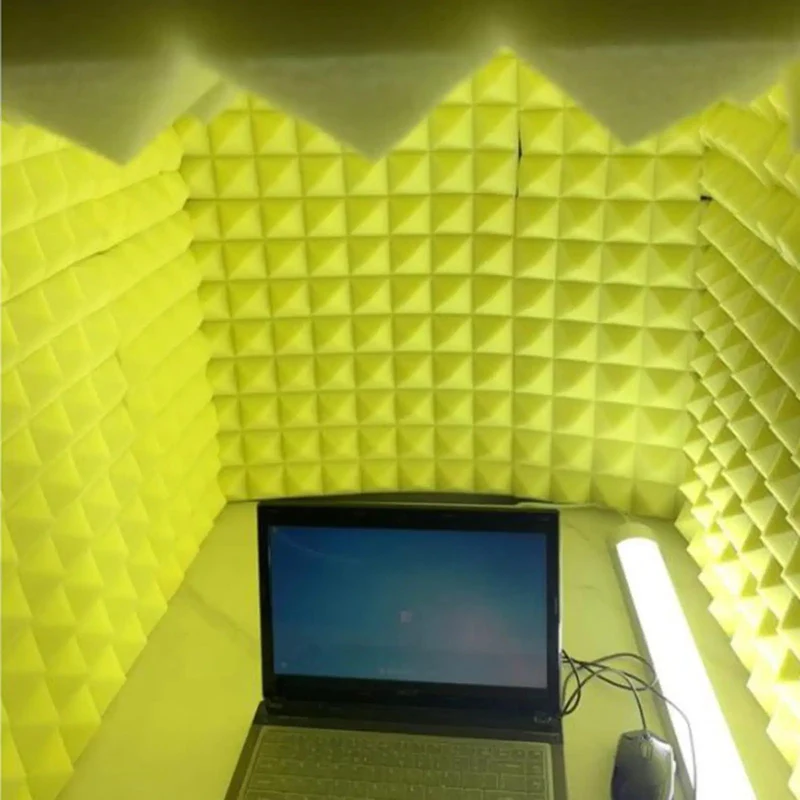 Solid Portable Desktop Soundproof Booth Cube Packed With Dense Acoustic Foam Panels For Dead Silent Mic Takes Home Studio Vocal Tracking And Room Noise Culling