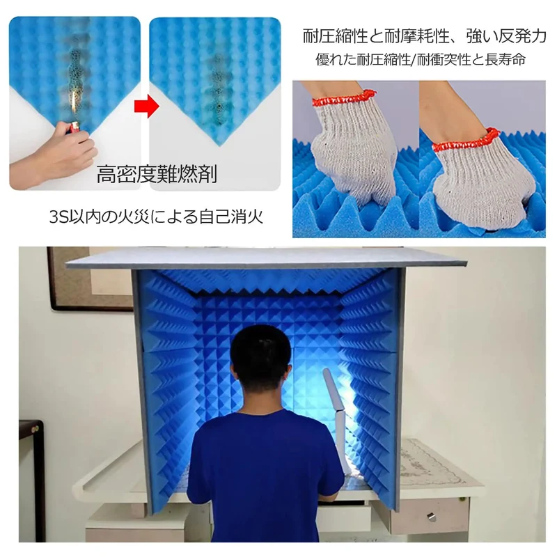 Portable Microphone Soundproof Foam Booth Cube High Density Noise Isolating Acoustic Panels For Podcast Content Creator Studio Recording Streaming Voiceover Desk Setup
