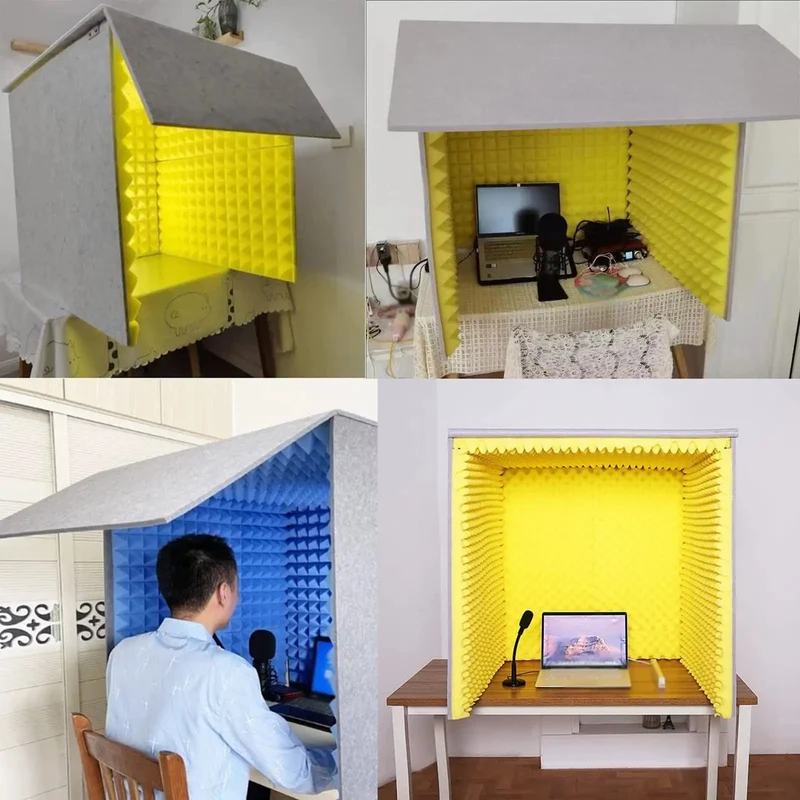 Slick Desktop Sound Isolation Shield, Dead Quiet Portable Vocal Booth With Eco Friendly Polyurethane Foam, Pro Level Acoustic Recording Cover For Clean Mic Vocals And Zero Echo Vibes