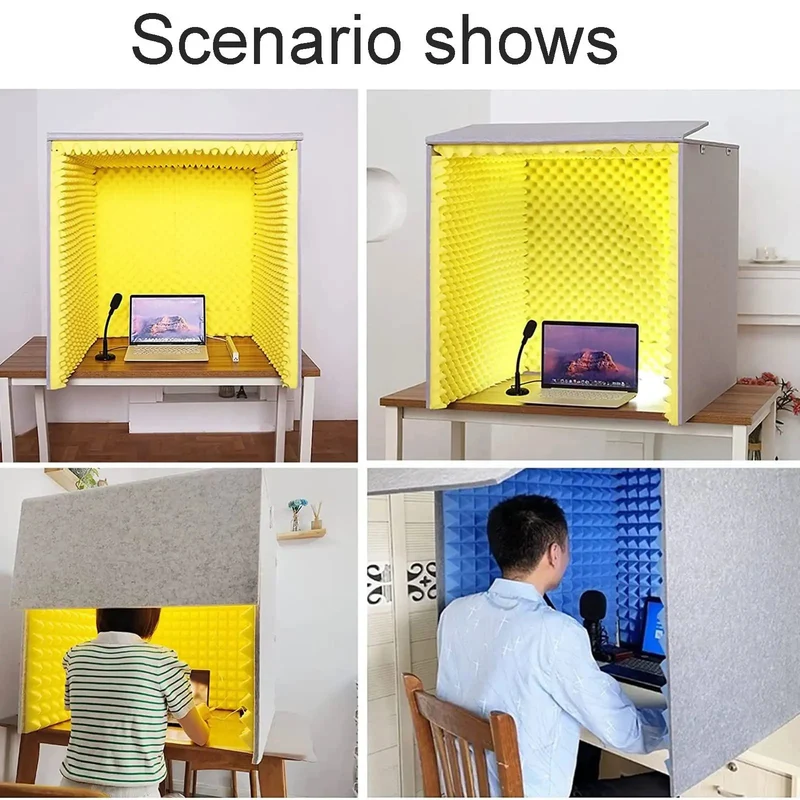 Lock Down The Daily Ruckus With These Premium Soundproof Foam Panels And Acoustic Insulation Boards To Build A Chill Podcast Booth Setup For Telecommuting And Studio Recording Grab And Go Ease Anywhere