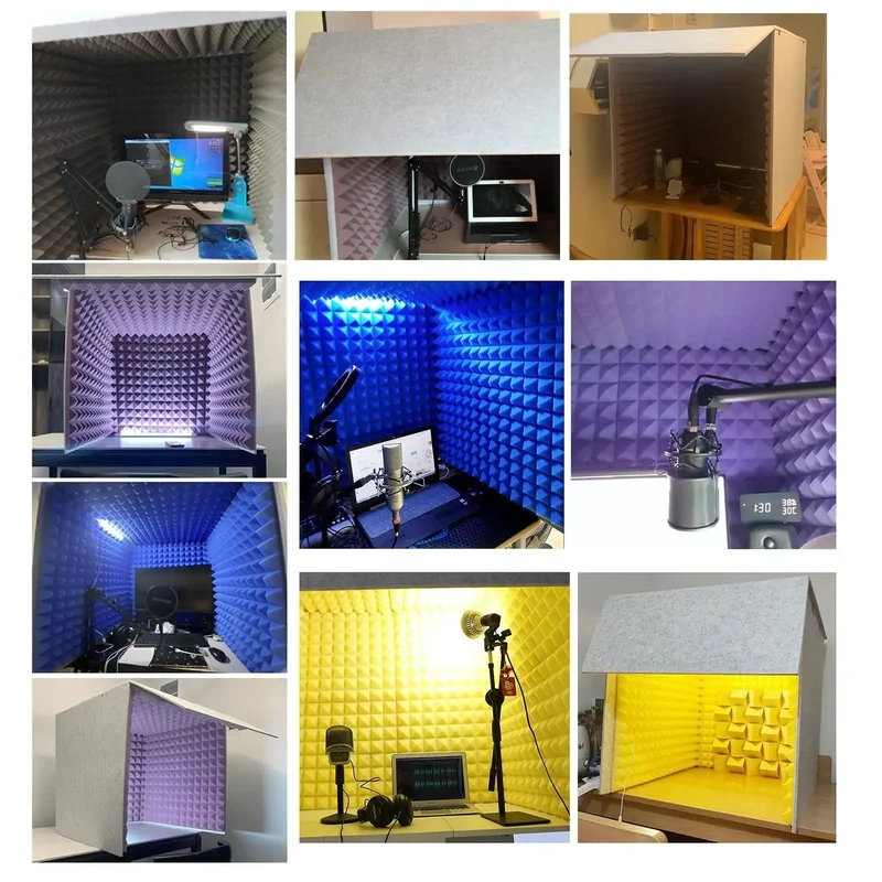 Portable Vocal Booth Cover Featuring High Density Sound Absorbing Foam Panels, Desktop Recording Rig, Echo Erasing Acoustic Shield, Game Changing Noise Blocking Setup For Home Studios
