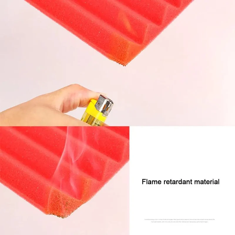 12 Pack Premium High Density Acoustic Foam Panels Flame Retardant Soundproof Red Wedge Tiles Wall And Ceiling Mount For Home Studios Kill The Reverb And Level Up Your Recording Game With A Slick Modern Look