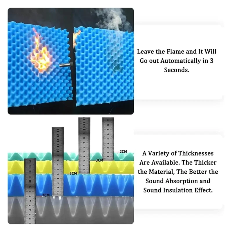 Hella Tough Sound Dampening Foam Panels 3Cm Thick Self Adhesive Acoustic Wall Mats For Home Studio Noise Reduction No Sweat Install Pro Level Finish