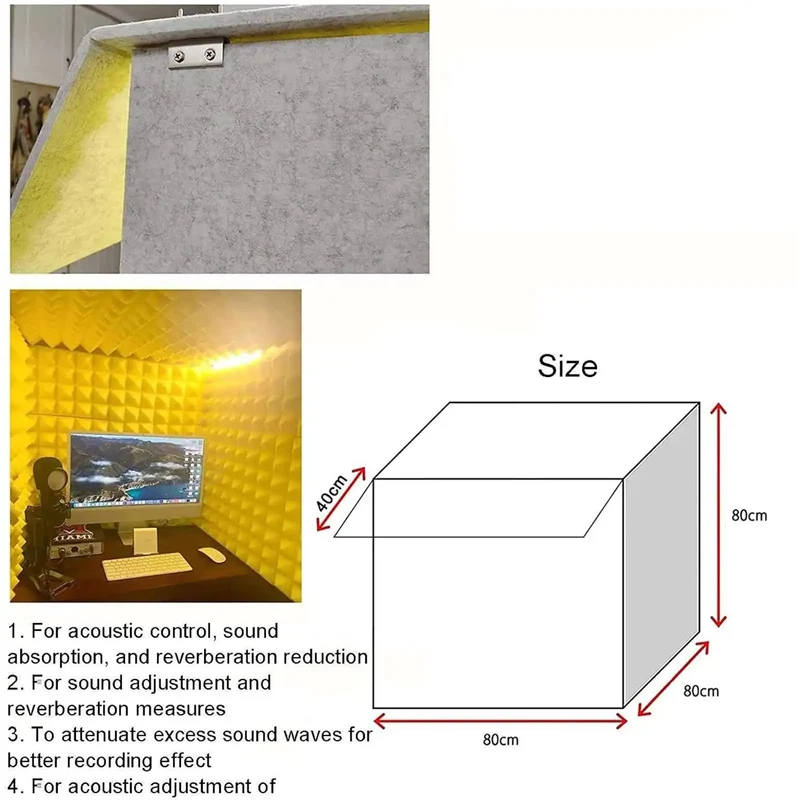 Pro Level Desktop Soundproof Mic Booth With Heavy Duty Polyester Panels And Flame Resistant Acoustic Padding For Podcaster Streamer And Home Studio Noise Blocking Kit That Works Like A Dream