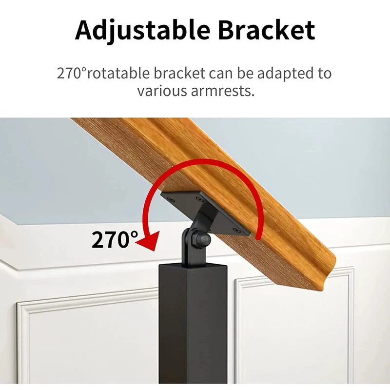 Heavy Duty Black Wrought Iron Railing Columns Featuring Adjustable 270 Degree Swivel Mounting For Outdoor Deck Stairs And Patio Walkway Projects Built Tough Side Installed Balusters With A Sleek Powder Coated Finish That Looks Sharp And Gets The Job Done