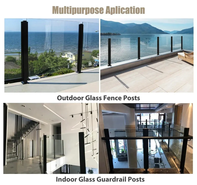 Sleek Matte Black Stainless Steel Glass Railing Post 59 Inch U Channel Balustrade Spigot Built Damn Tough For Decks And Stairs Rock Solid Rust Proof Finish