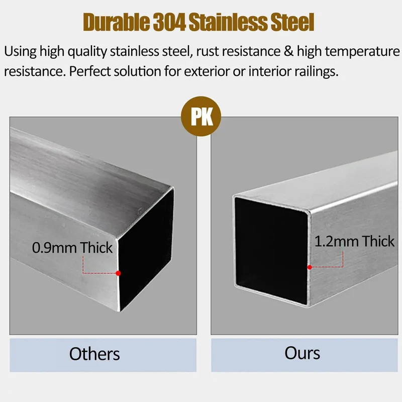Super Heavy Duty Stainless Steel Glass Railing Baluster Post Clamp For Decks Patios And Balconies Slick Square Design For Outdoor Fencing And Stair Projects With Rock Solid Adjustability