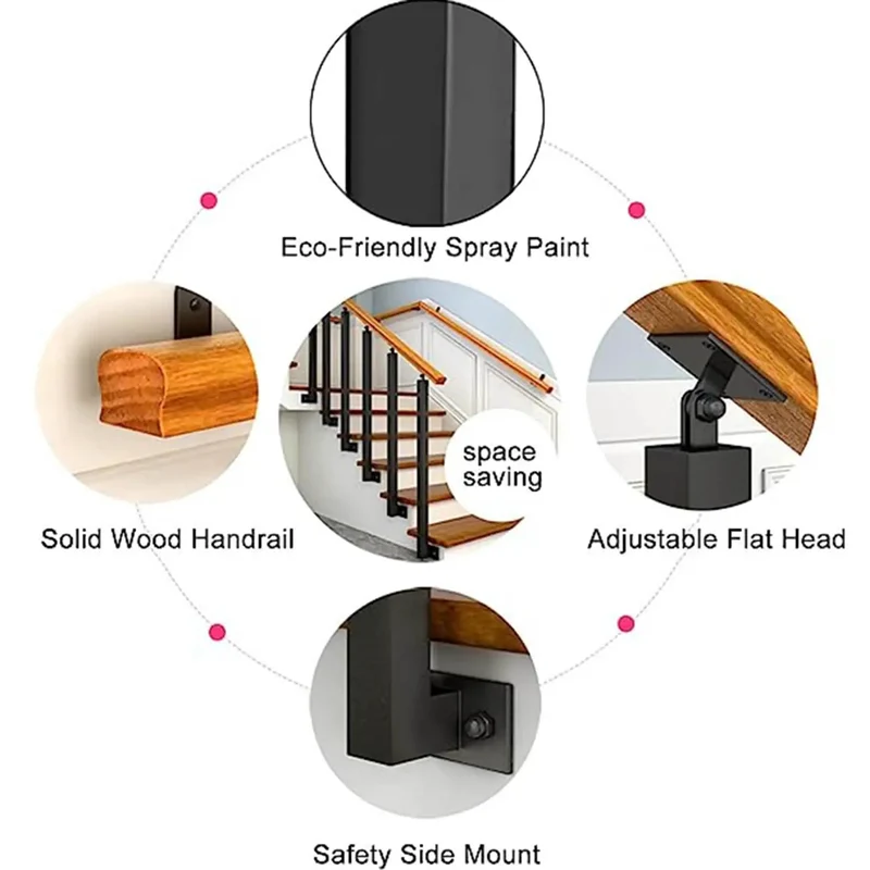 Top-Shelf Black Metal Railing Spindles With Adjustable Banister Columns For Deck Steps And Stairs Square Baluster Posts Offering 270 Degree Flexibility And A Heavy-Duty Build That Makes Installation A Breezy Task For Any Home Project.