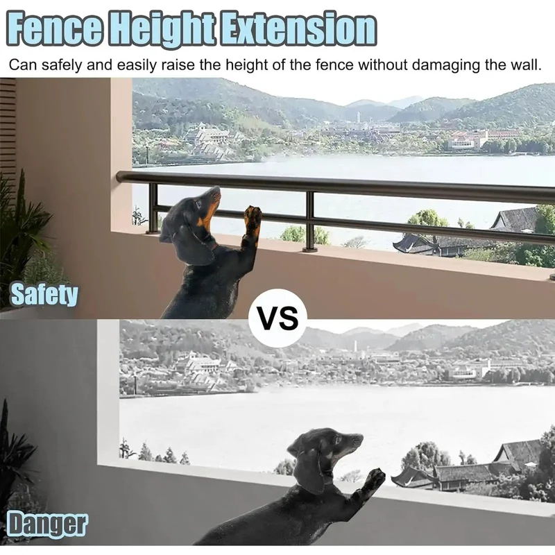 Heavy Duty Temporary Deck Railing Guardrail System Adjustable Safety Fence For Pets And Kids Weather Resistant Galvanized Steel With No Sweat Setup Outdoor Patio Barriers